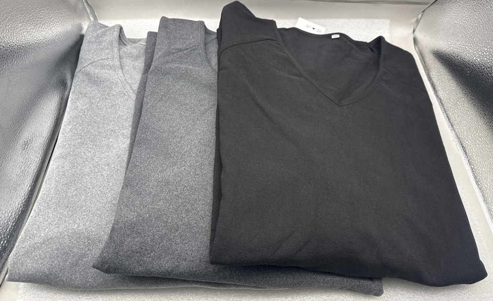 3pk Men's Thermal Shirts Big & Tall Fleece Lined Long Sleeve V Neck Sz-5XL *read